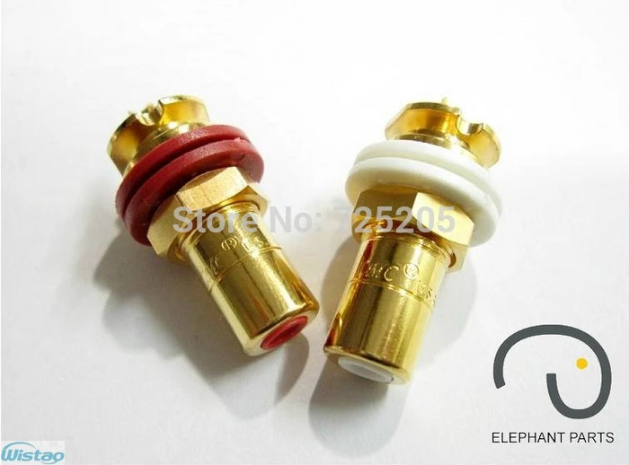 HIFI RCA Terminal 24K soket tembaga, berlapis emas bebas oksigen kinerja tinggi DIY