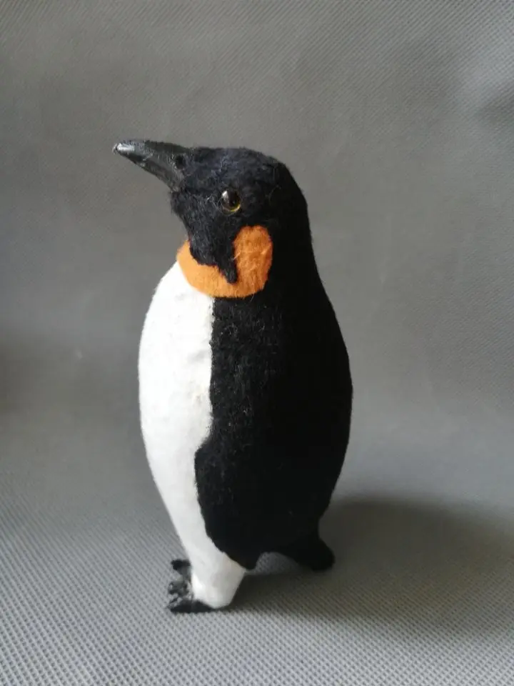 real life toy 14x6x8cm cute penguin polyethylene& furs standing penguin model home decoration props,toy d0179