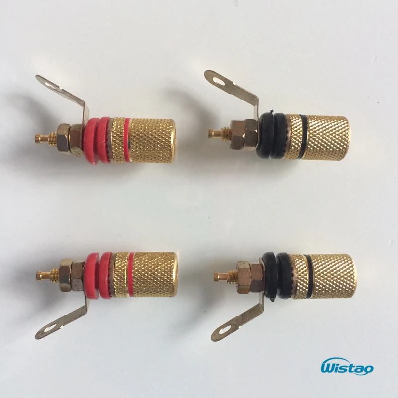 Terminale IWISTAO 4 pz/lotto per custodia per altoparlanti placcatura in oro lega di zinco facile installazione Audio HIFI in plastica fai da te