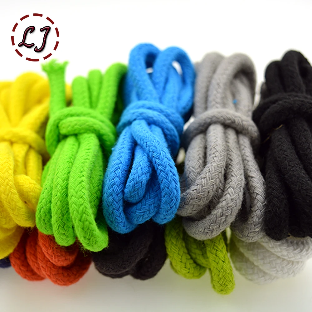 Wholesale 5mm colorful high strength Handmade Woven Cotton Cords Rope for garment sewing Accessories Craft Projects home DIY