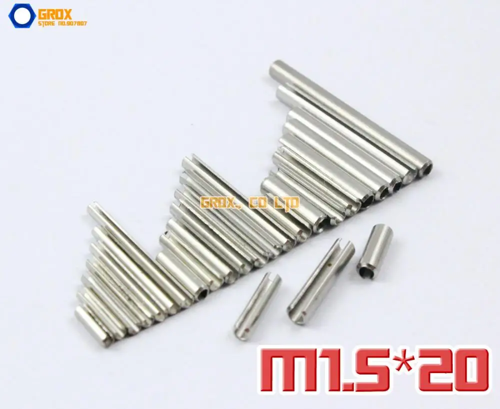 

200 Pieces M1.5 x 20mm 304 Stainless Steel Slotted Spring Tension Pin Sellock Roll Pin