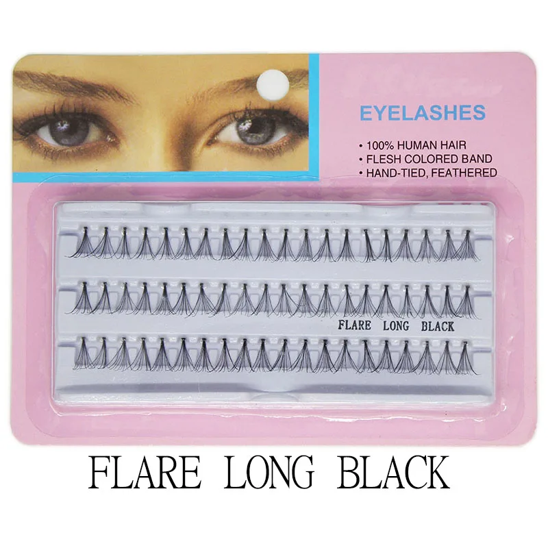 Kimcci 60pcs/lot Individual Faux Cluster Eyelash Extension Black 6D Natural Long Fake False Grafting Eyelashes Makeup Cilia Tool