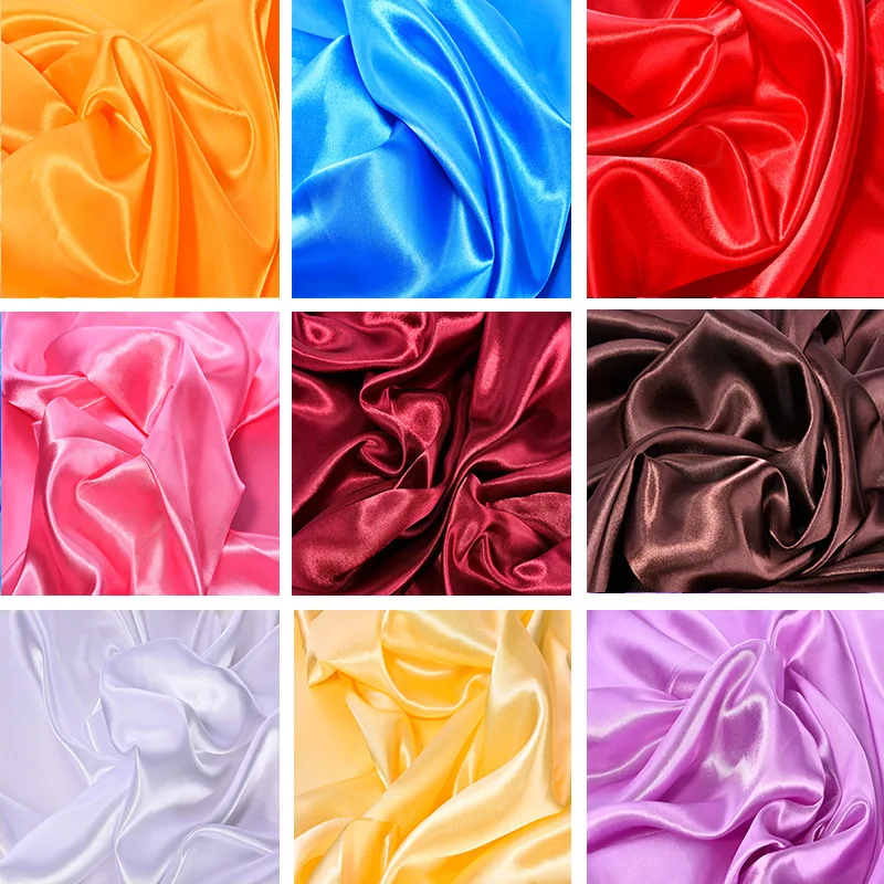 150cm width Satin fabric lined with silk Handmade DIY for home dress curtain wedding party decoration sewing background