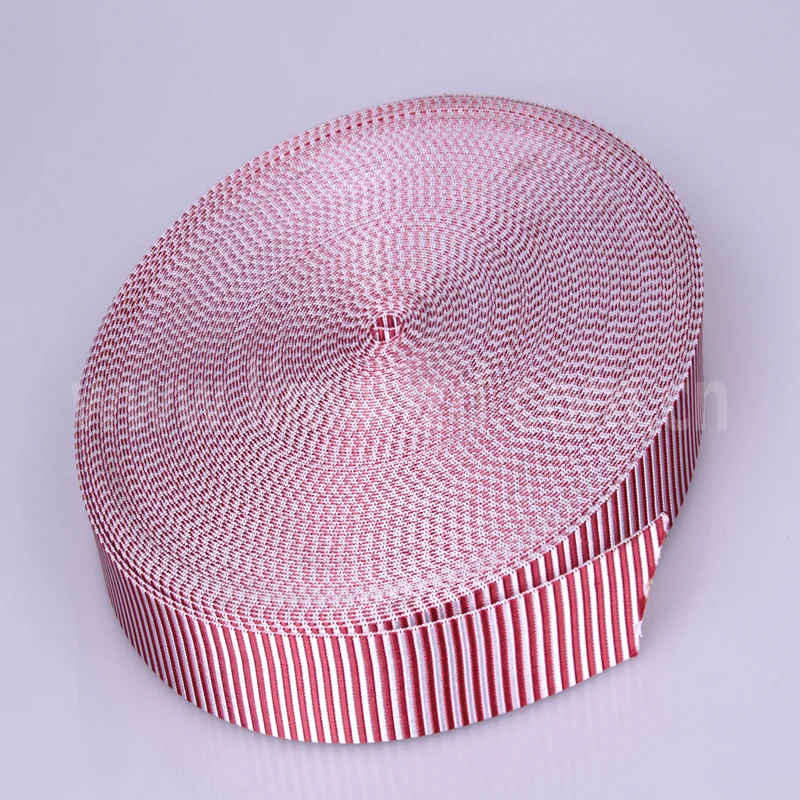 High Quality 38MM Red/White Color 1.6MM Thick Colorful Nylon Webbing Tape