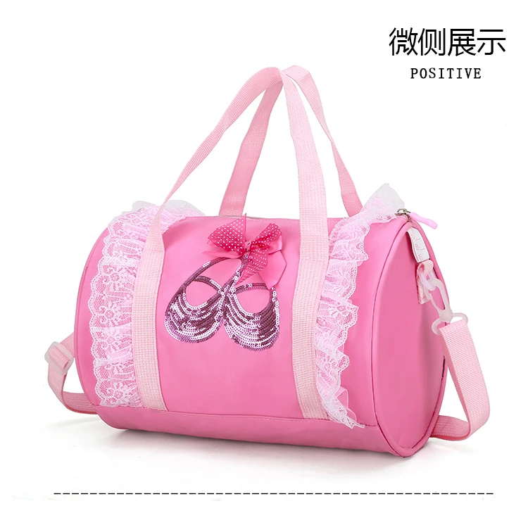 Purple Girls Embroidery Canvas Ballet Bag for Girls Pink Ballet Handbags for Children Ballet Shoes Shoulder Bag Kid Dancing Bags