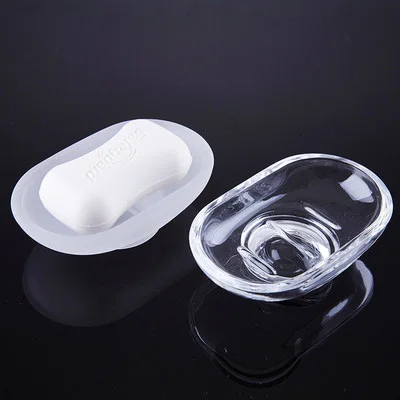 elliptic glass soap dish soap case for hotel bathroom