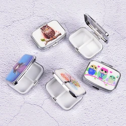 colorful Pill cutter Splitters Portable Metal Pill box Folding pill case container for Medicines Organizer color random