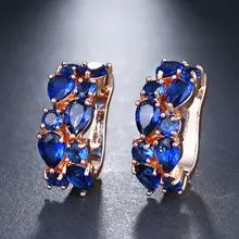 Rose Gold CZ Zircon Earrings 12 Colors #3