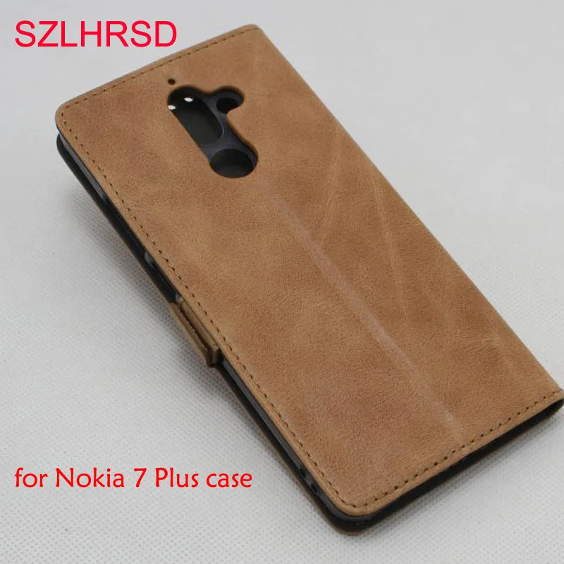 

SZLHRSD For Nokia 7 Plus case, 100% Genuine Leather Cover Back Case For Nokia 7 Screen Protection