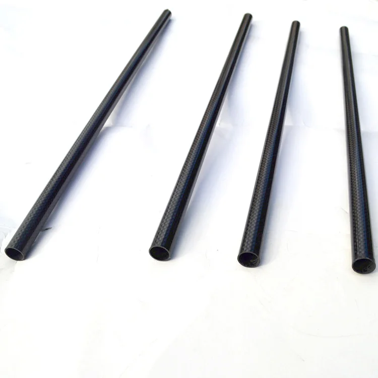 4Pcs Roll Wrapped Carbon Fiber Tube 3K 16mm Dia 500mm Long gloss matte surface carbon parts