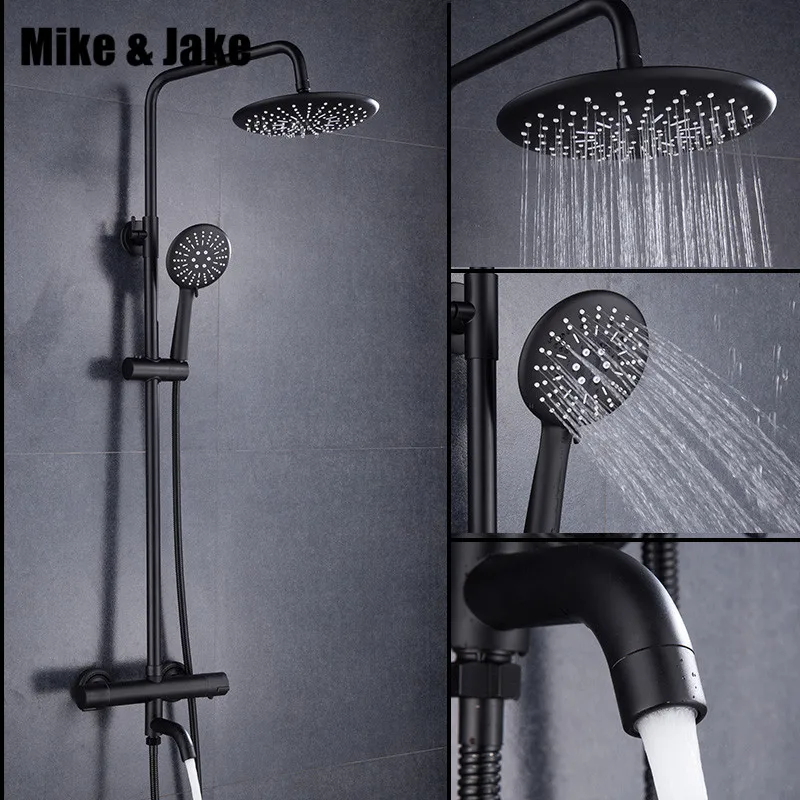 Luxury black thermostatic shower set square shower faucet hot and cold Shower faucet Bathtub thermostatic shower mixer MJ9891