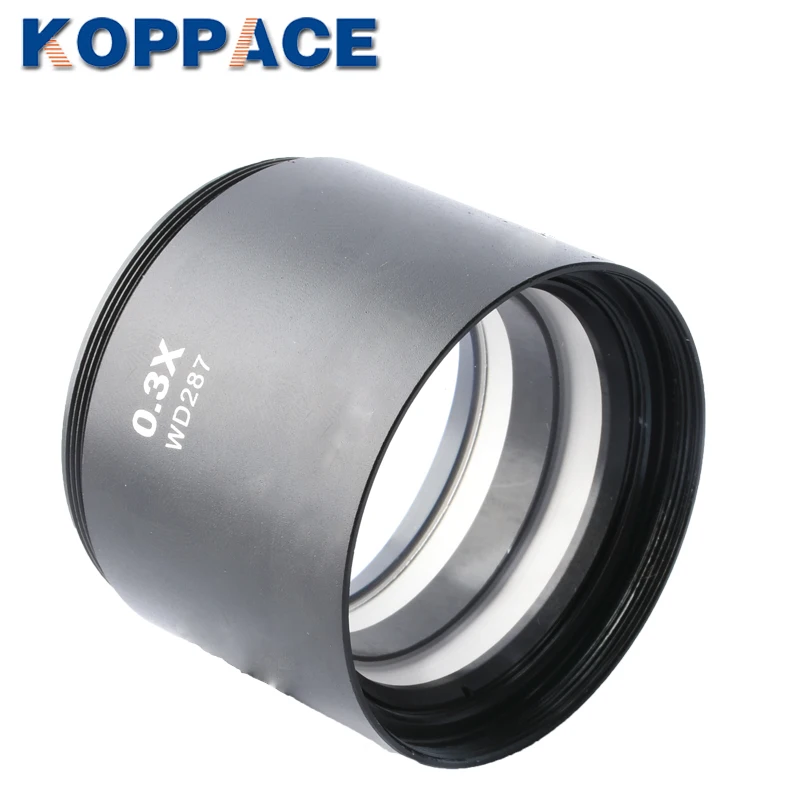 KOPPACE 0,3X стереомикроскоп Барлоу объектив 287 мм рабочее расстояние объектив микроскопа 48 мм размер для установки микроскопа