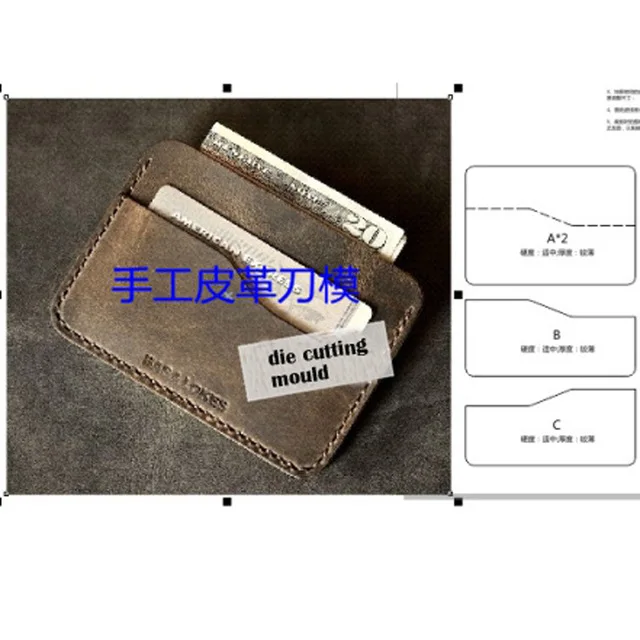 Japonia ostrze ze stali drewniane formy DIY skóra craft małe etui na karty portfel die cutting forma do wycinania zestaw wytłaczany ręcznie szablon