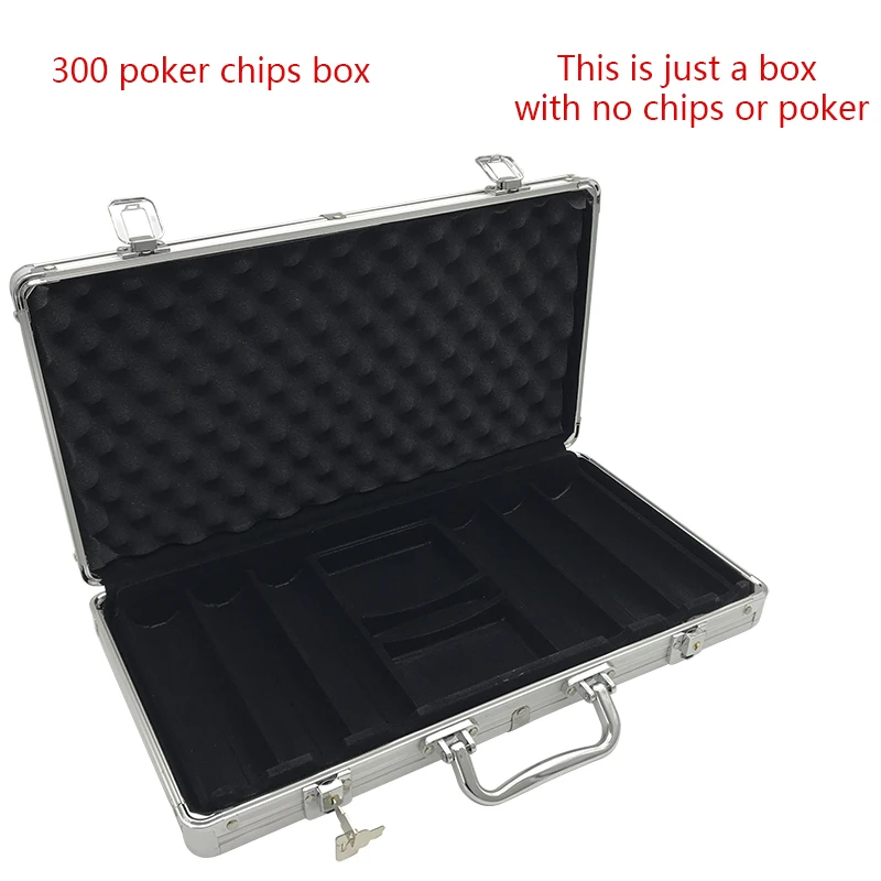 Yernea High Quality Portable 100/300 Suitcase Poker Chips Box  Non-slip Mat Aluminum Suitcase Texas Playing Card Chips Box