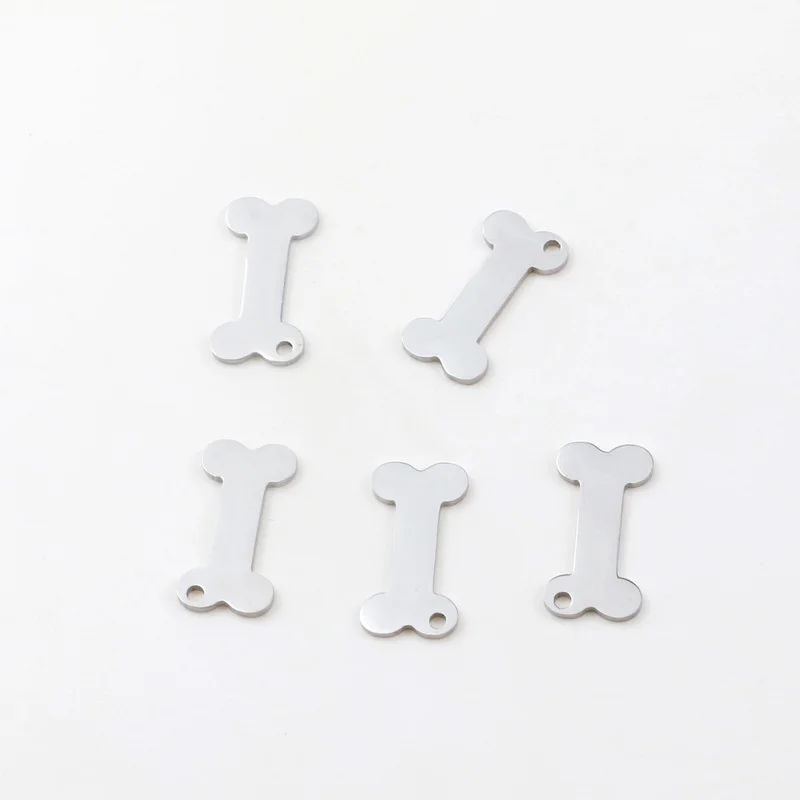 Aiovlo 10pc/lot Charms Dog Bone 8.5x16mm Stainless Steel Plated Pendants Gold Jewelry Making DIY Earring Necklace Handmade Craft