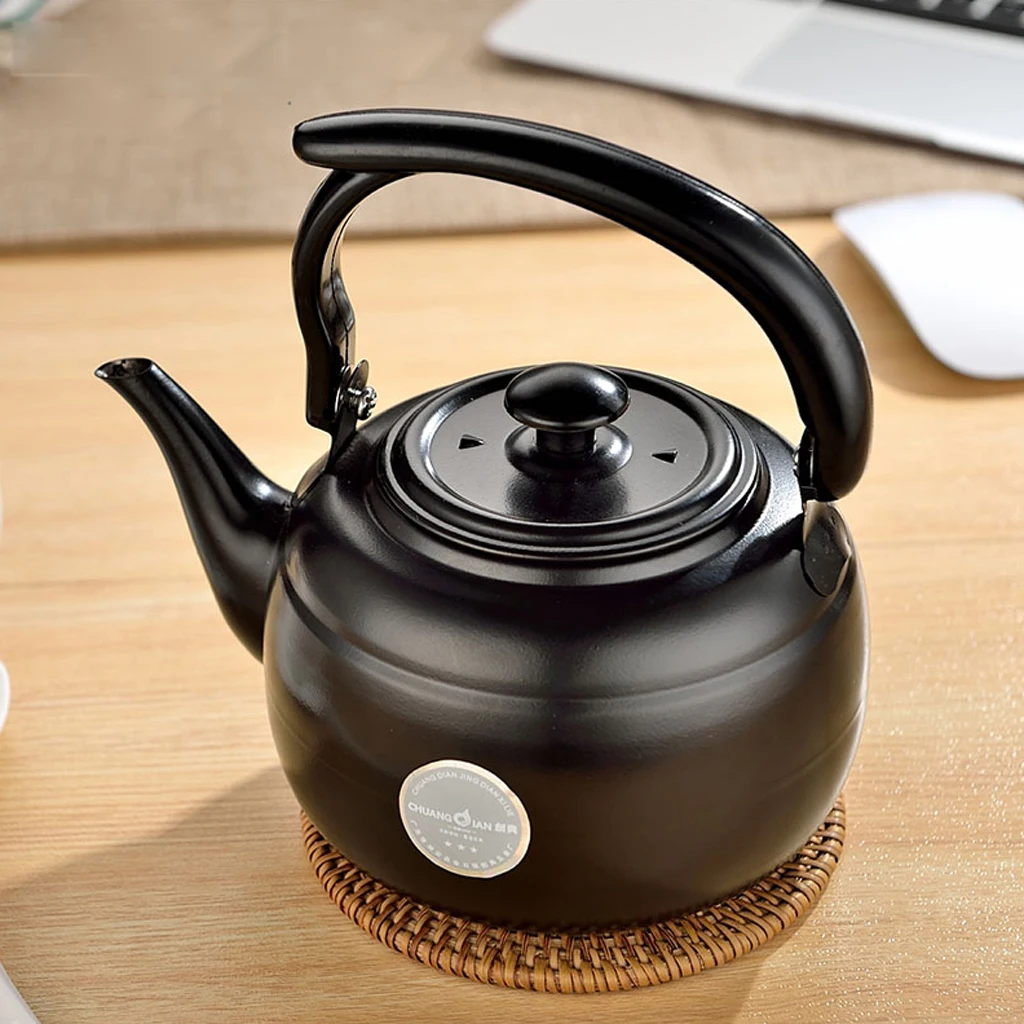 1L /1.5L/2L Teapot Stainless Steel Coffee Tea Kettle With Infuser Filter black Oolong Tea Jug Home Office Tea/Coffee Tools pot