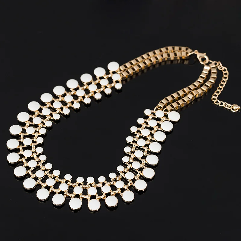 New Trendy Necklaces Pendants Link Chain Collar Long Plated Enamel Statement Bling & Fashion Necklace Women Jewelry N233