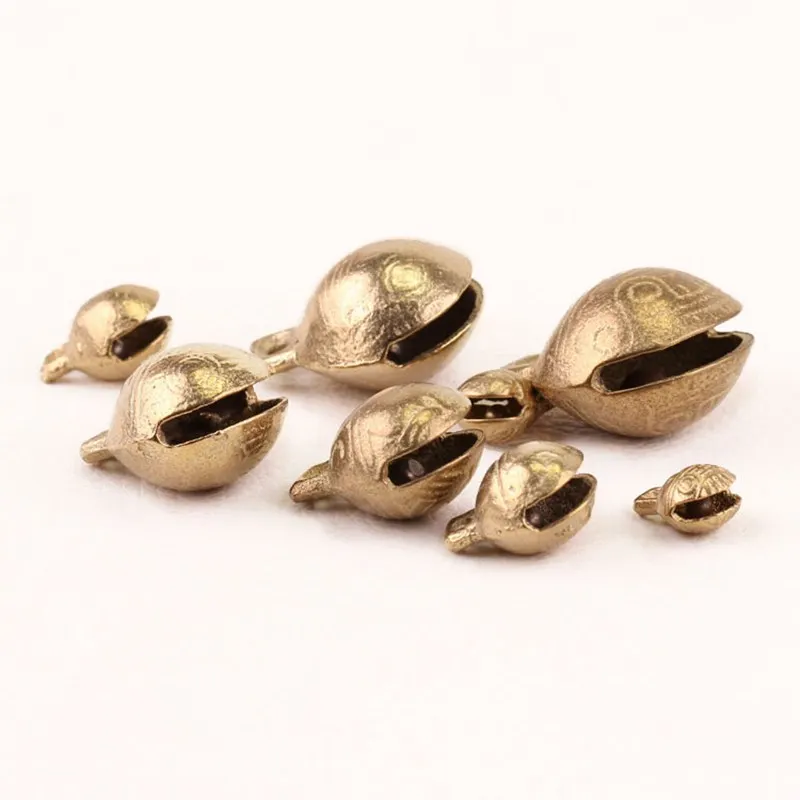 Feng Shui Chinese Vintage Style Tibetan Brass Bell 9mm-52mm Tiny Bead Craft Decorative Tiger Head DIY for Party Decoration