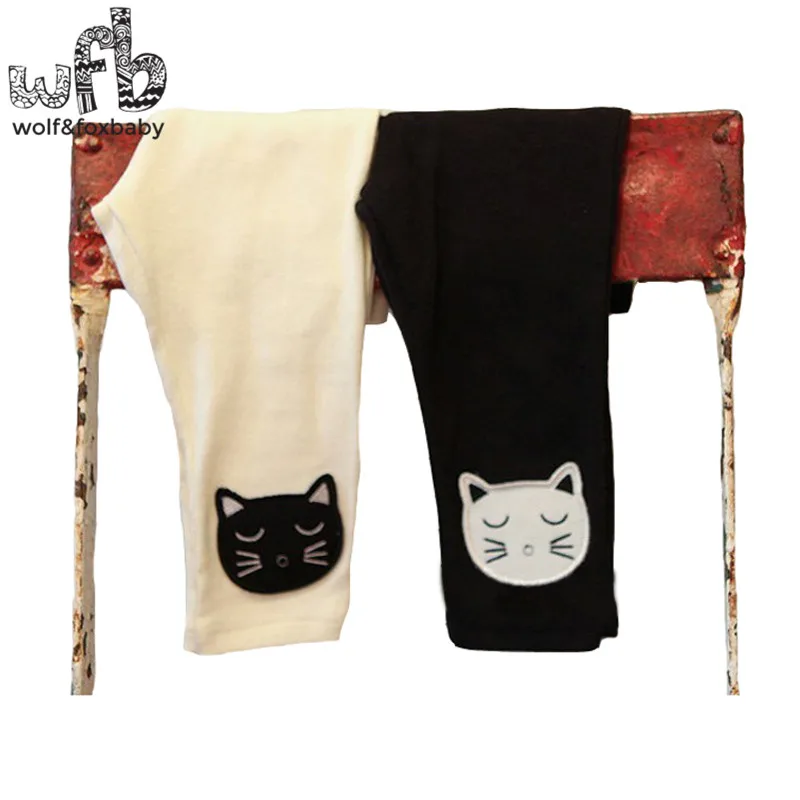 Retail 2-10years leggings cartoon cat thin calf-length children Kids infant Baby for spring autumn fall summer