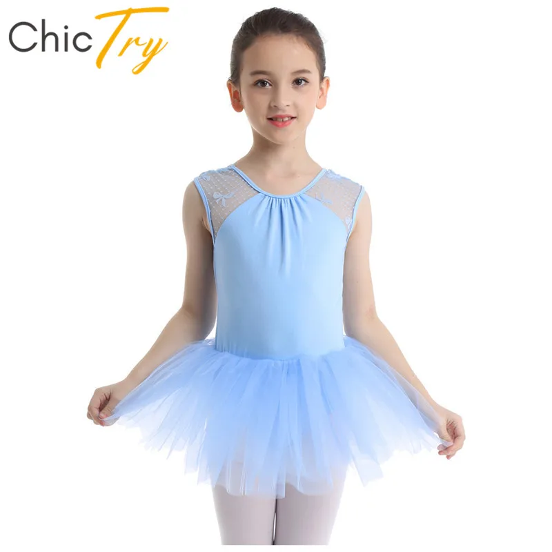 

ChicTry Kids Girls Professional Ballet Tutu Leotard Dress Lace Back Gymnastics Leotard Children Stage Performance Dance Costume