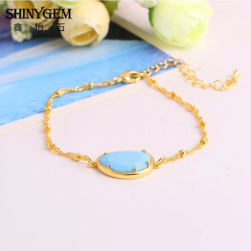 

ShinyGem Simple Gold Charm Bangle & Bracelet with Faceted Pendant & Red Crystal Connector Dropshipping