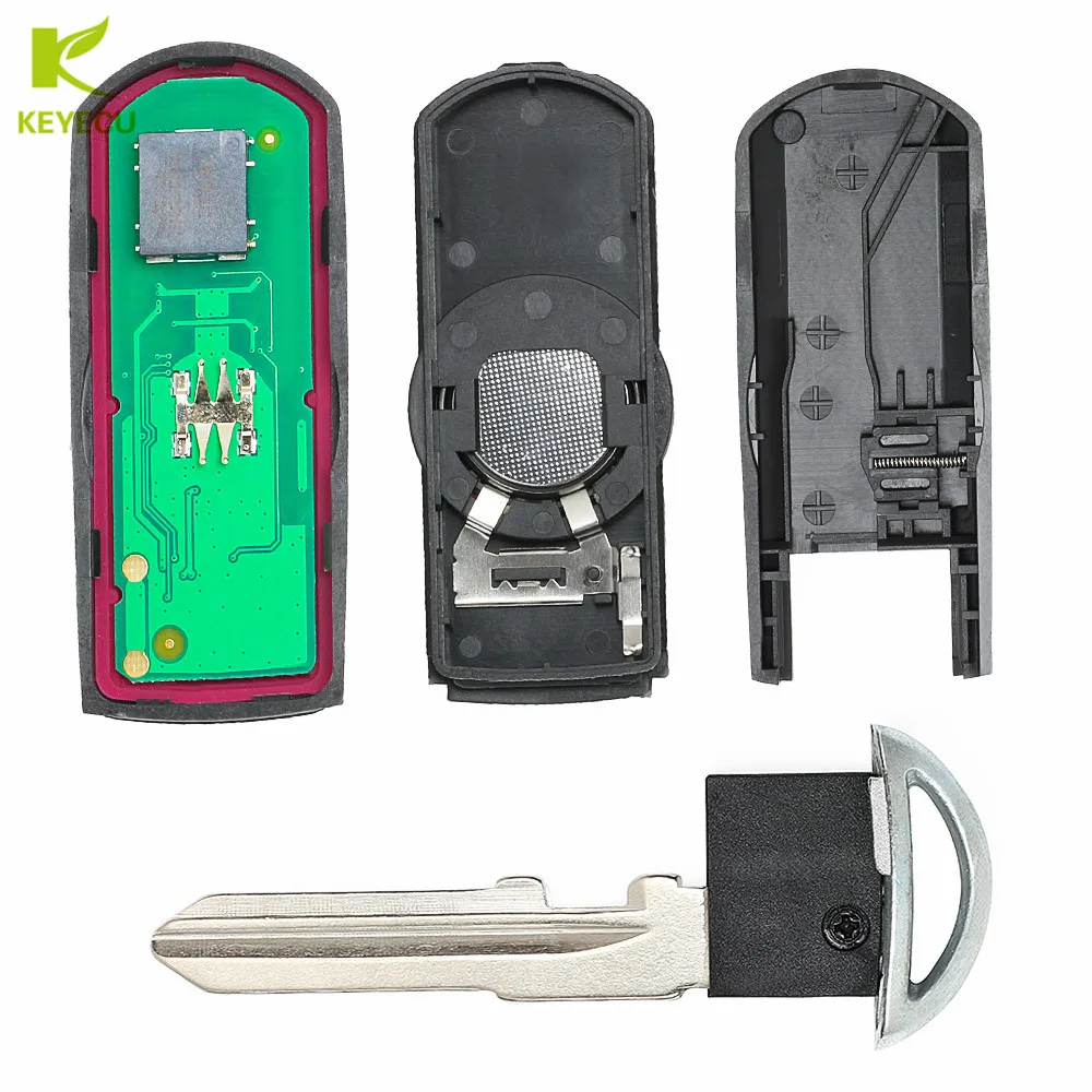 KEYECU Replacement Smart Remote Key Fob 2Button 433MHz ID49 for Mazda CX-3 CX-5 2 3 Hatch 6 Wagon 2012 2013 2014 2015 SKE13E-01