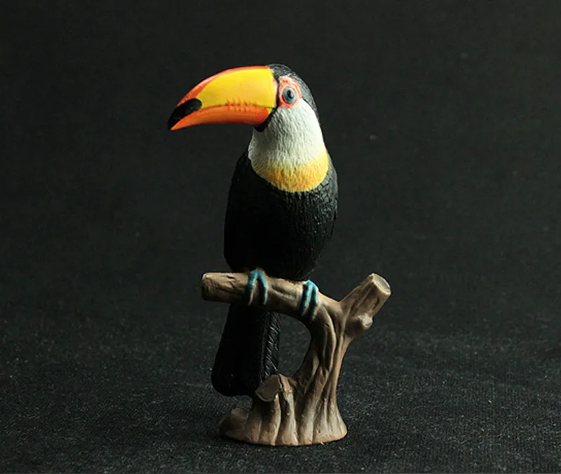 Animal Black Toucan Figurine Model Figures Kids Educational Toys Children Gift Collecitible Doll