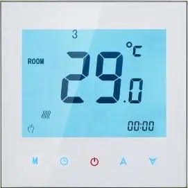 Touchscreen Colourful Programmable Room Thermostat for on&off Control of GasBoiler dry contact (without wifi function)