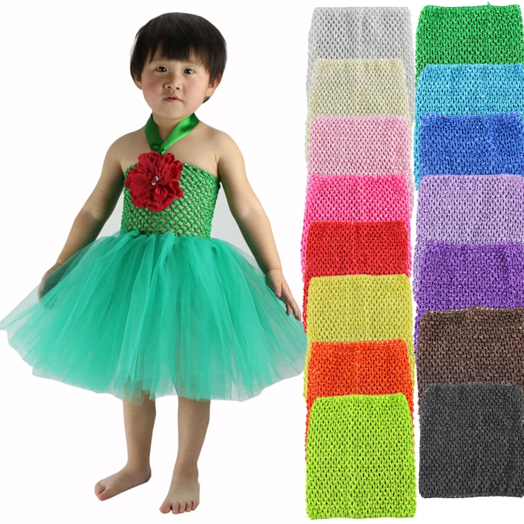 

Wennikids New Arrival 20cm X 23cm Baby Girl 9inch Crochet Tutu Tube Tops Chest Wrap Wide Crochet Headbands 15colors Can Choose