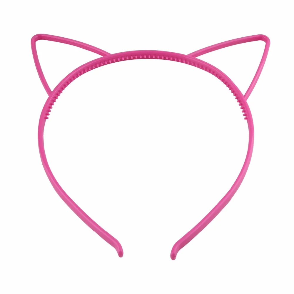 Solid Candy Colour Color Plastic Cat Ear Tiara Princess Headband Hair band With Teeth girls kids Hair Accessories