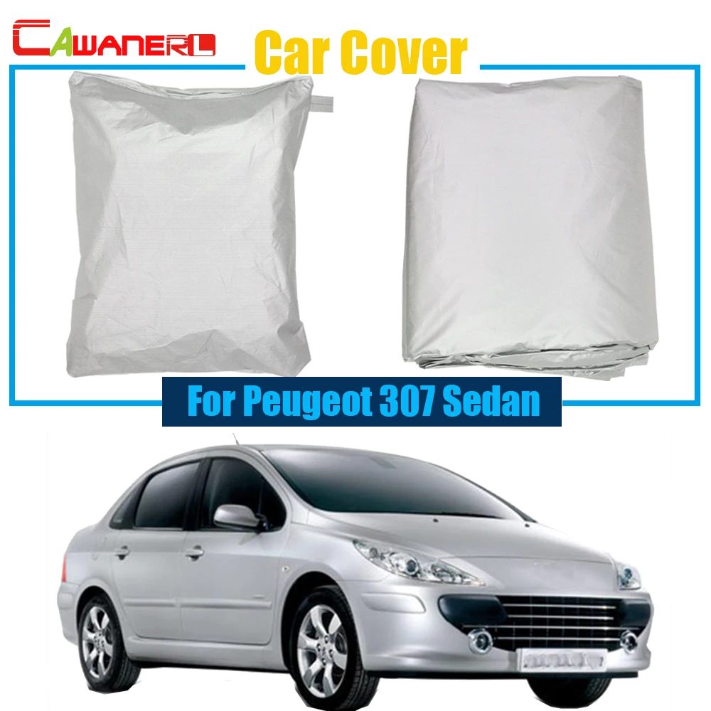 

Cawanerl Free Postage ! Car Cover UV Anti Outdoor Rain Snow Sun Resistant Protection Cover Dust Proof For Peugeot 307 Sedan