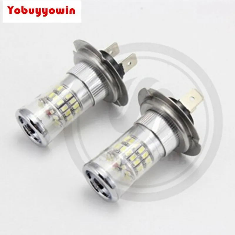 Newest!On Sale!!!H7 (499) 3014 TURBO LED Reflector Fog lights LED Chips 48-SMD 3014 White Mirror Car Fog DRL Light Bulbs Lamps