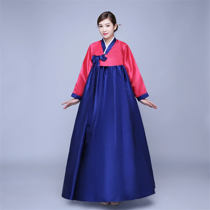 Hanbok-vestido de moda coreana para mujer, traje tradicional para actuaciones en escenario, corte, Festival, ropa asiática Vintage