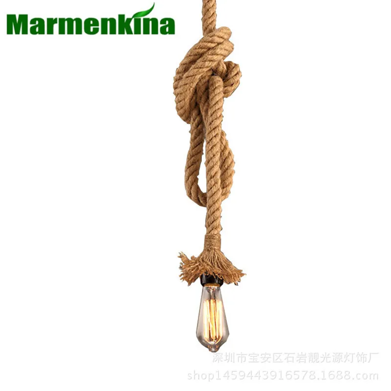 

Marmenkina Loft Creative Personality Industrial Hemp Rope Pendant Lamp Pendant Lamp AC110-240V E27 indoor lighting