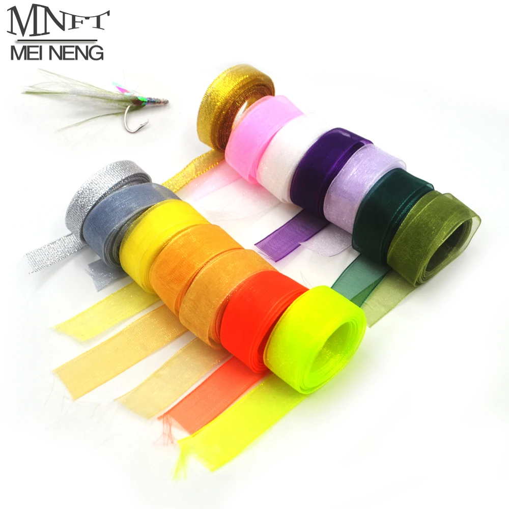 MNFT 4M Multiple Color Polyester Ribbon For Caddis May Fly Insect Wing Tying Material Fly Tying Chenille Yarns