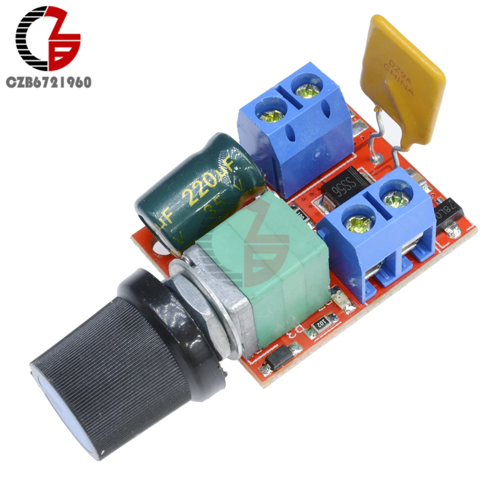 5A Voltage Regulator Mini PWM DC Motor Speed Controller 3V-35V Speed Regulator Control Switch LED Dimmer DC 5V 12V 24V