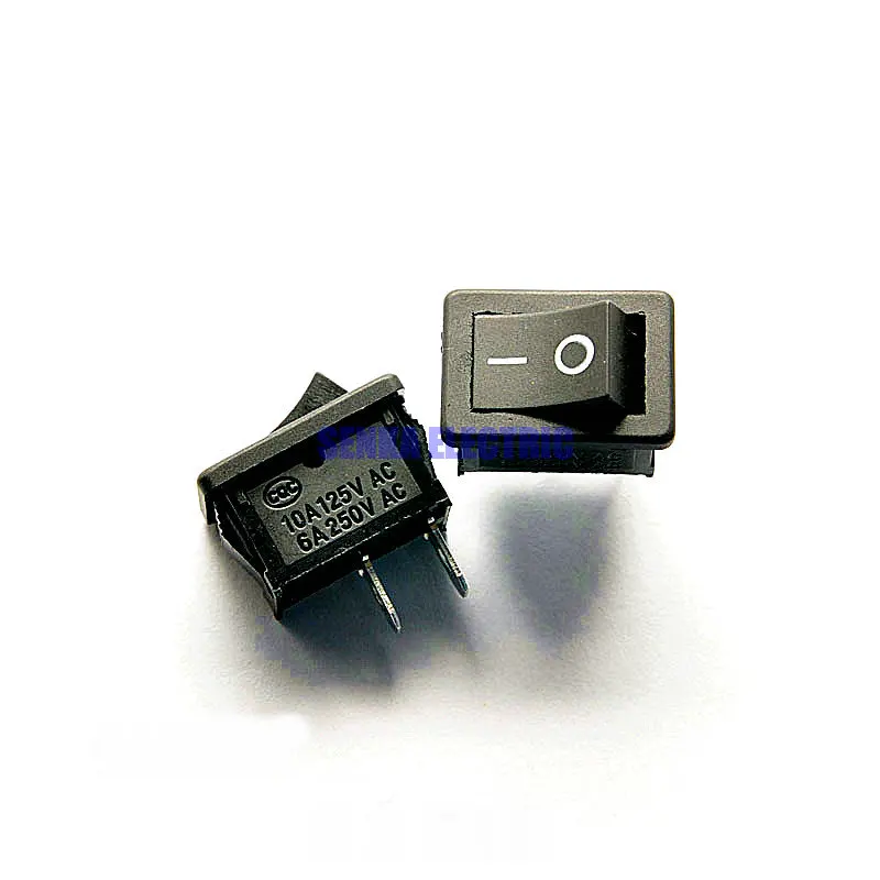 

100pcs/lot 2 Pin 15 x 21mm Snap-in On/Off Position Rocker Switch Car Truck Black Boat Push Button Switch