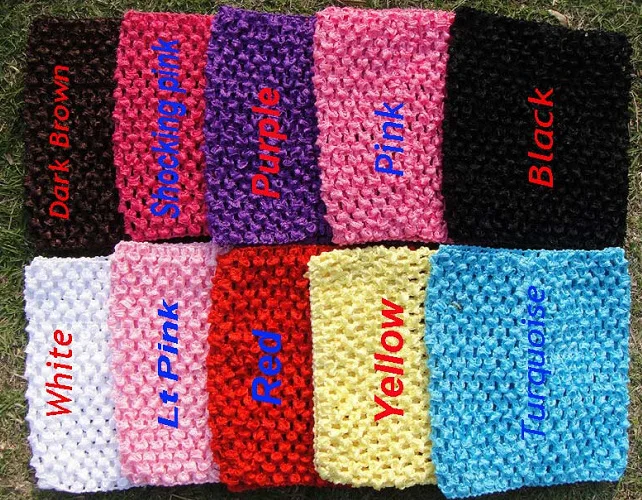 Colorful Baby 6inch Crochet Tutu Tube Tops Infant Waffle String Knit Corset Tees Tanks Kids Elastic Headbands Hair bow 20pcs/lot