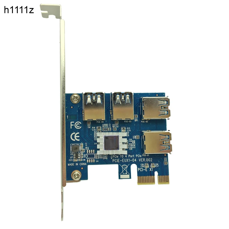 Cartão multimídia pcie 1 para 4, pcie 16x riser pci-e 1x para 4 usb 3.0 pci-e riser adaptador porta multimídia para mineração de bitcoin btc