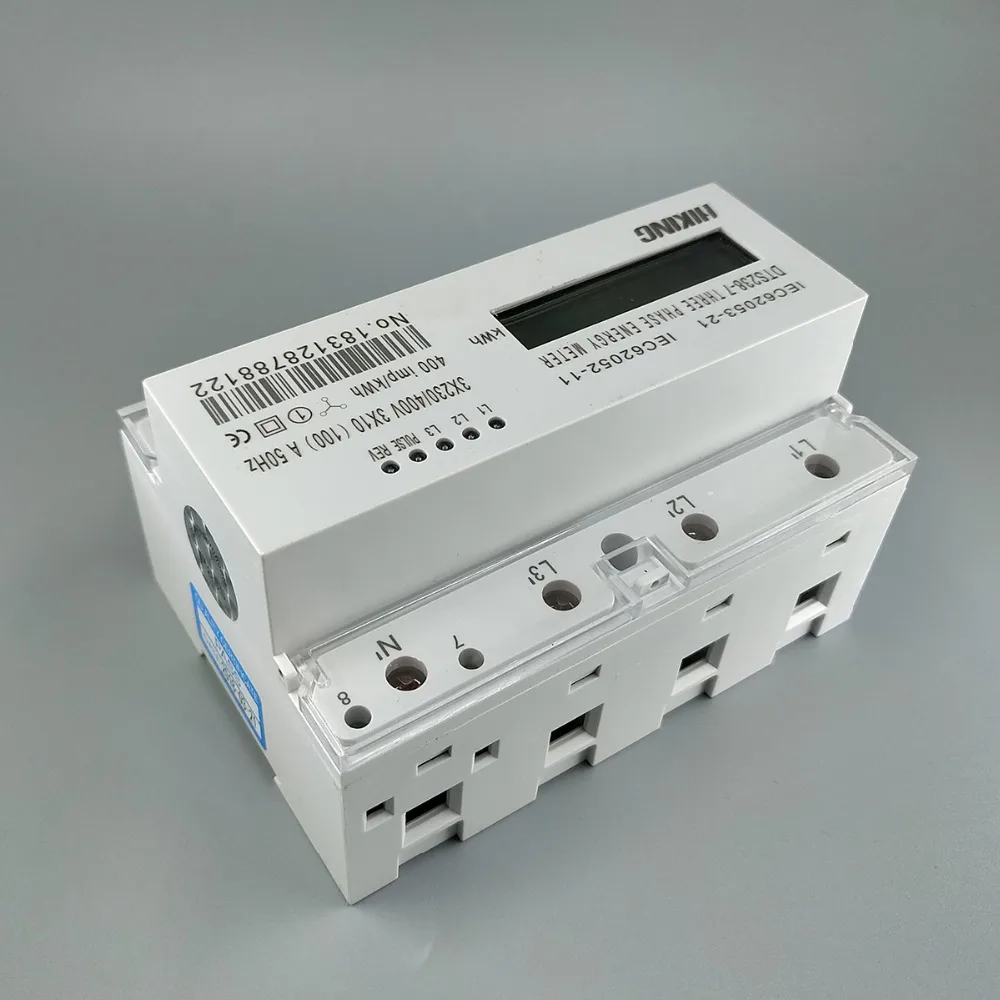 10(100)A 3*230V/400V 50HZ  three phase Din rail KWH Watt hour din-rail energy meter LCD