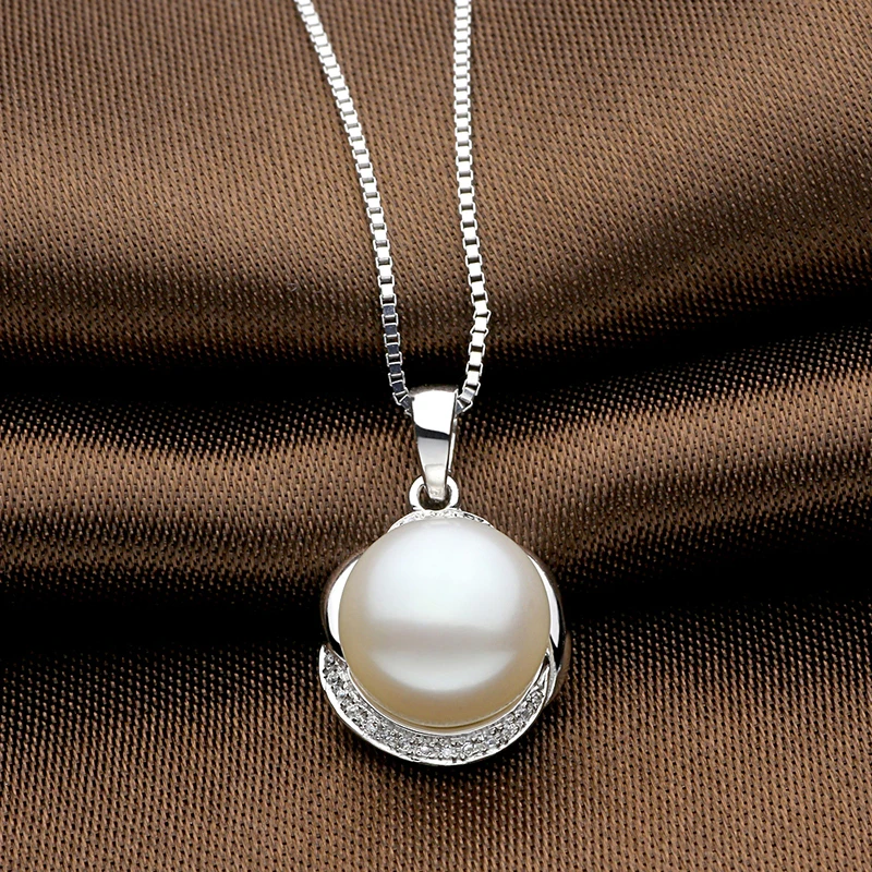 Sinya Natural Pearls Earring Pendant Necklace Jewelry Set for Women Girl Wife in 925 Sterling Silver AAAA Pearls Diameter 11mm