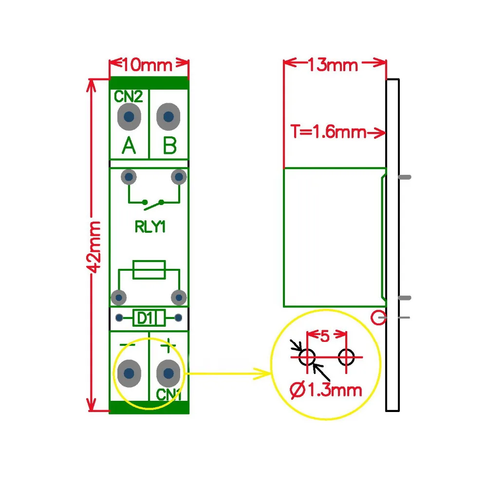 Electronics-Salon 6PCS 3VDC SPST-NO 5A/250V Power Relay Module. DC3V.