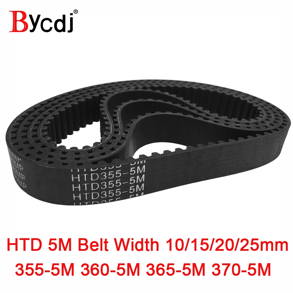 Arc HTD 5M Timing belt C=355/360/365/370 width10/15/20/25mm Teeth 71 72 73 74 HTD5M synchronous Belt 355-5M 360-5M 365-5M 370-5