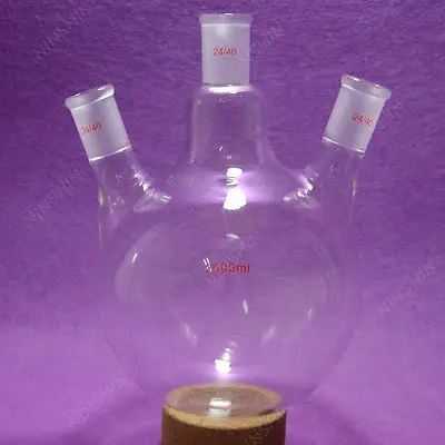 Round Bottom Flask,2000ML,24/40,Three Neck,3 Neck,2L,Lab Flask 24/40