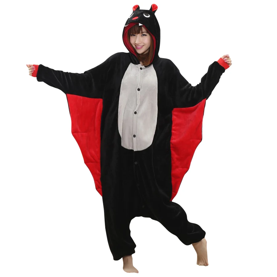 

Unisex Adult Cosplay Animal Bat Costume Onesies Pajama For Halloween Carnival Masquerade Party