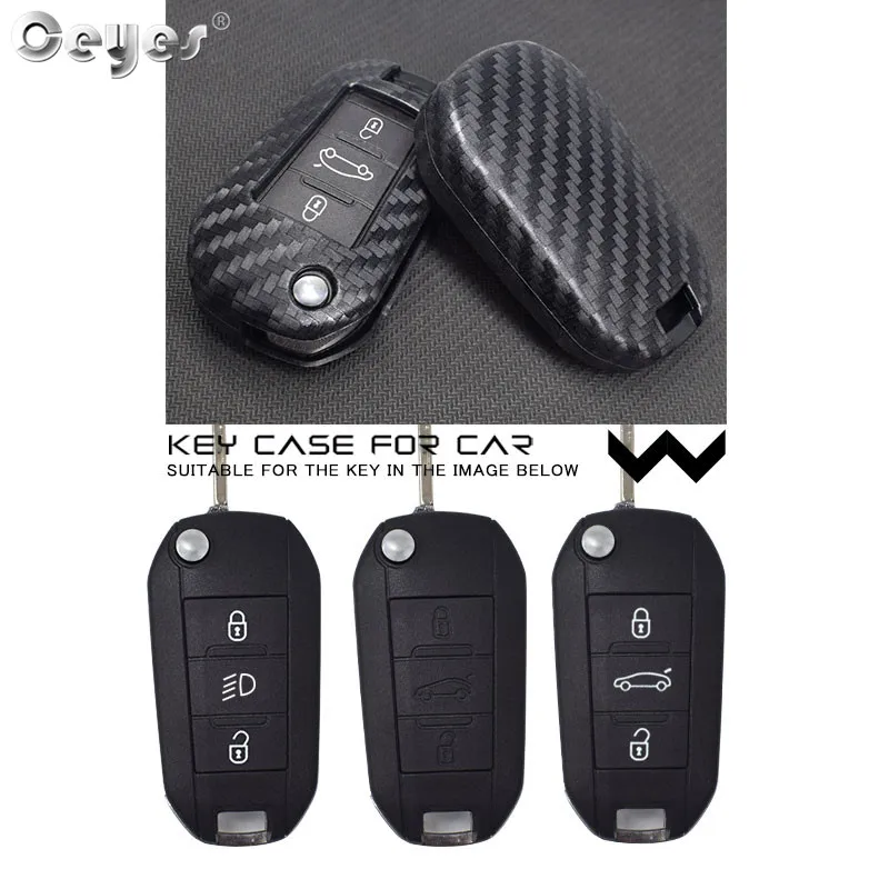 Ceyes Car Styling Silicone Key 3 Remote Cover Fob Case For Peugeot 3008 208 308 508 408 2008 307 4008 For Citroen C4 Accessories