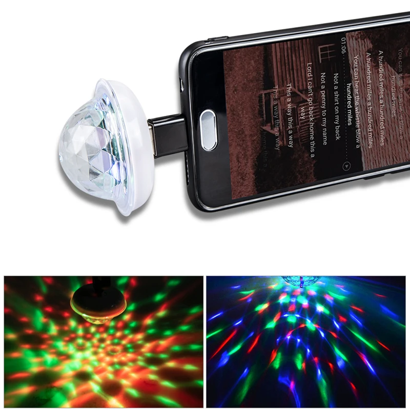 

Music Sensor USB Mini Disco Stage Lighting Effect Light DJ Crystal Magic Ball Lamp Apply to Phone Micro Usb LED Lamp Drop Ship