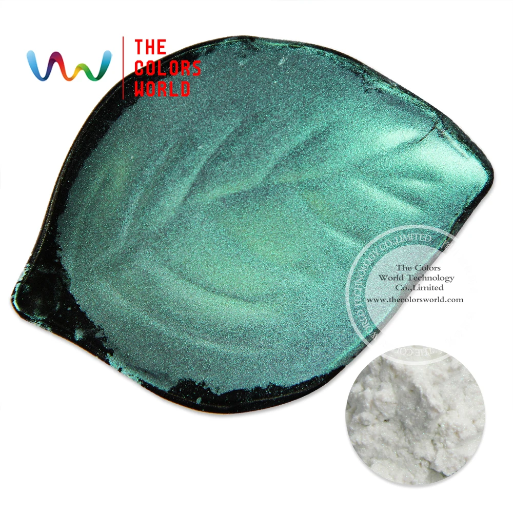 TCWZ671-R6 Tridimensional twinkling diamond Green color pearlescent powder color shifting magic   for nail art or others