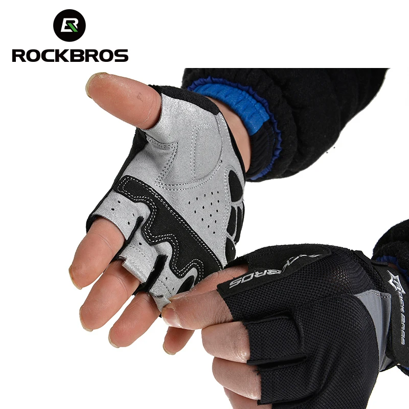 ROCKBROS Cycling Bike Gloves Sweat Design Half Finger Gloves for Men and Women Bicycle Riding Outdoor Sports Gel Pad Gloves