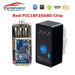 Leitor de Código Bluetooth com interruptor de alimentação, OBDII, andróide, IOS, PC, ELM327, V1.5, Chip PIC18F25K80, ELM 327, Wi-Fi, mais novo